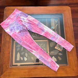Rue 21 Medium Leggings Tie Dyed Pink Purple With Pockets Like NEW
